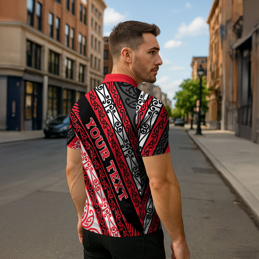 Personalised Aotearoa Te Arawa Zipper Polo Shirt New Zealand Maori Tribal Fern Pattern