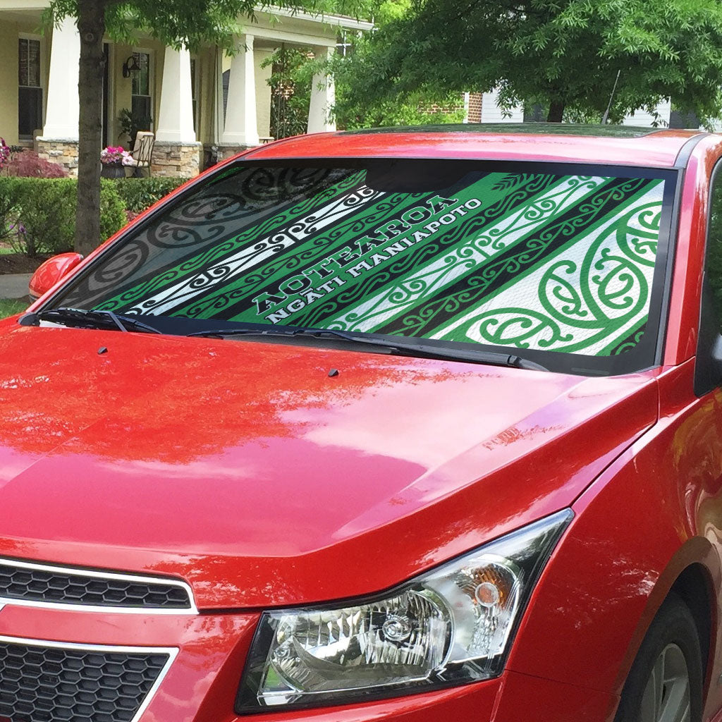 Aotearoa Ngati Maniapoto Auto Sun Shade New Zealand Maori Tribal Fern Pattern