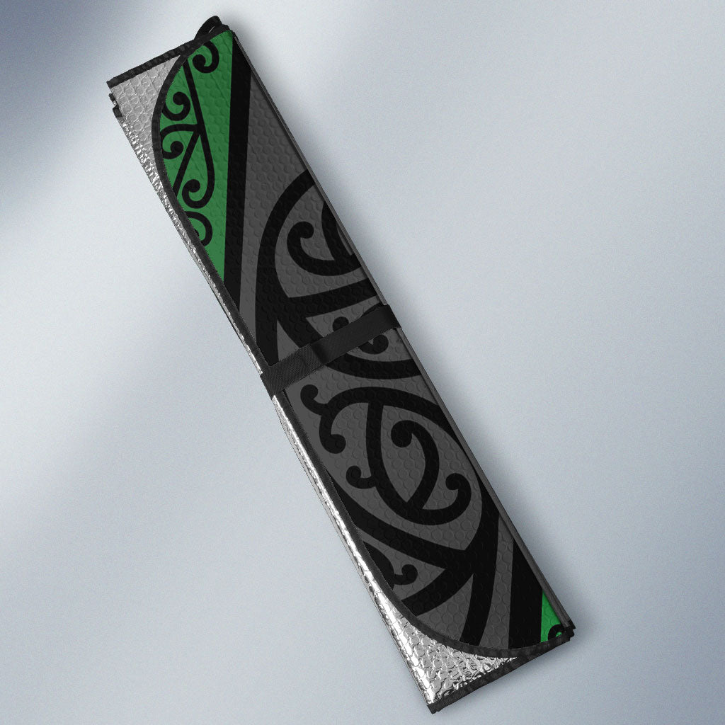 Aotearoa Ngati Maniapoto Auto Sun Shade New Zealand Maori Tribal Fern Pattern