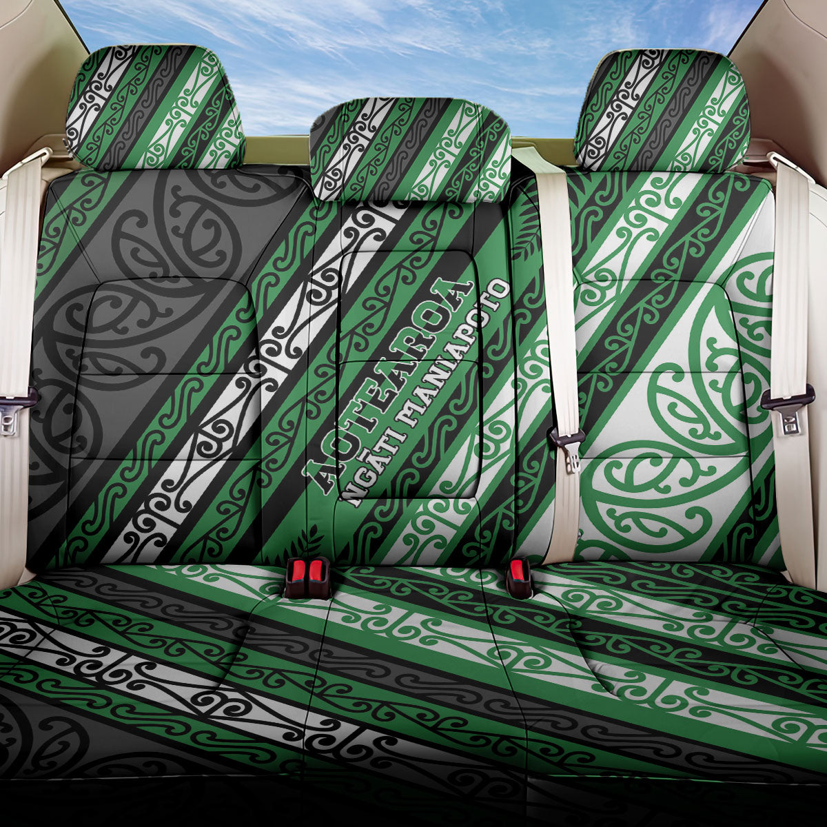 Aotearoa Ngati Maniapoto Back Car Seat Cover New Zealand Maori Tribal Fern Pattern