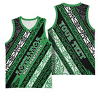 Personalised Aotearoa Ngati Maniapoto Basketball Jersey New Zealand Maori Tribal Fern Pattern