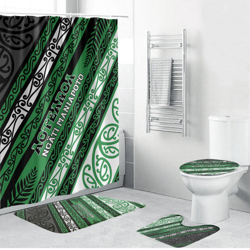 Aotearoa Ngati Maniapoto Bathroom Set New Zealand Maori Tribal Fern Pattern