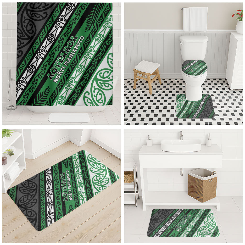 Aotearoa Ngati Maniapoto Bathroom Set New Zealand Maori Tribal Fern Pattern
