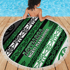 Aotearoa Ngati Maniapoto Beach Blanket New Zealand Maori Tribal Fern Pattern