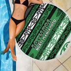 Aotearoa Ngati Maniapoto Beach Blanket New Zealand Maori Tribal Fern Pattern