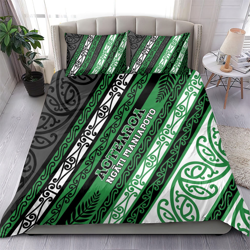 Aotearoa Ngati Maniapoto Bedding Set New Zealand Maori Tribal Fern Pattern