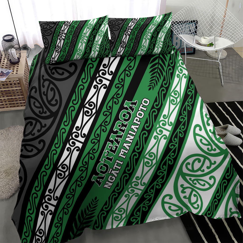 Aotearoa Ngati Maniapoto Bedding Set New Zealand Maori Tribal Fern Pattern