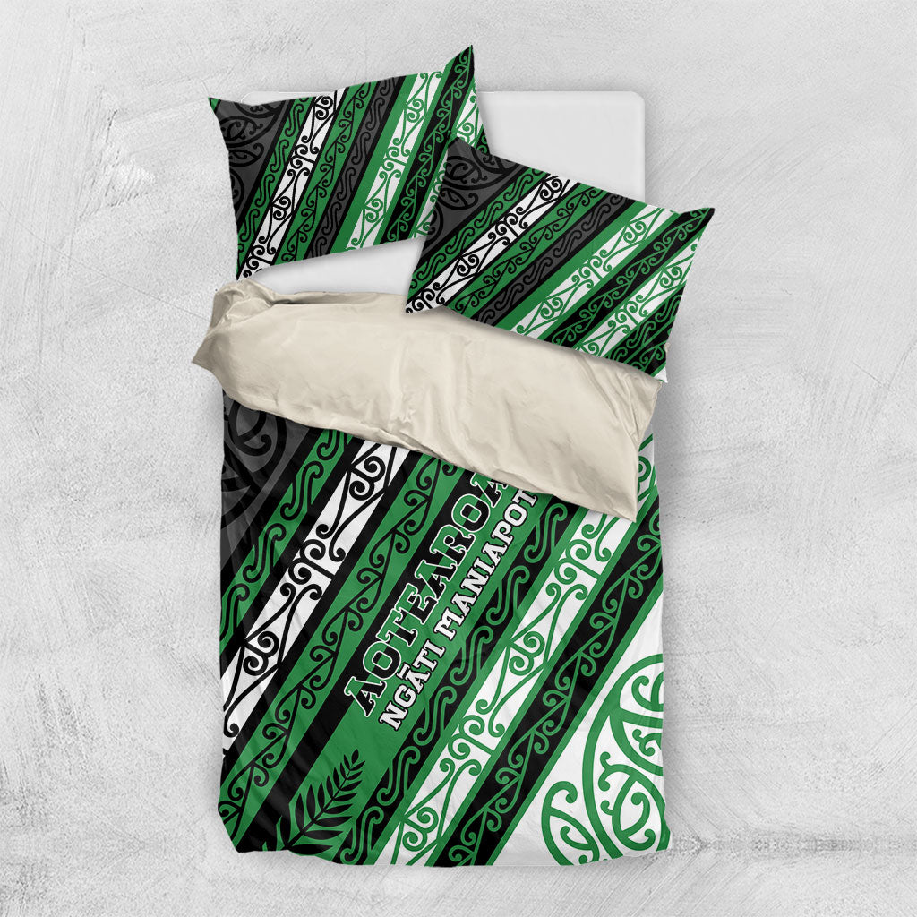 Aotearoa Ngati Maniapoto Bedding Set New Zealand Maori Tribal Fern Pattern