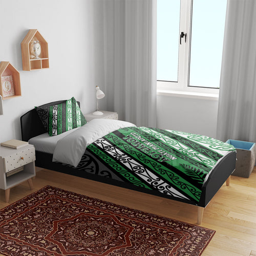 Aotearoa Ngati Maniapoto Bedding Set New Zealand Maori Tribal Fern Pattern