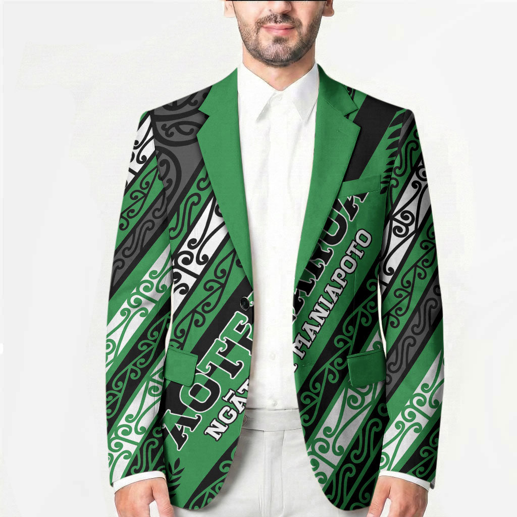 Personalised Aotearoa Ngati Maniapoto Blazer New Zealand Maori Tribal Fern Pattern