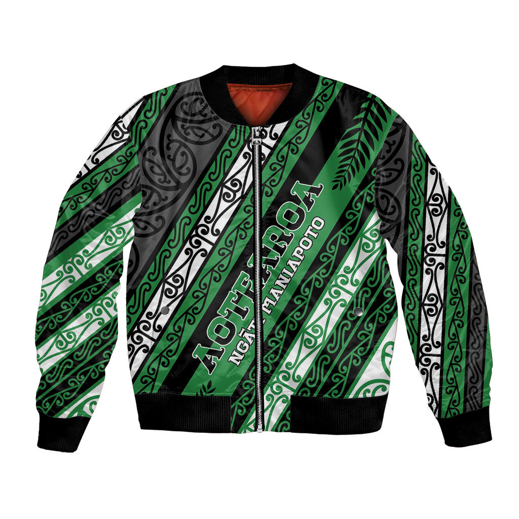 Personalised Aotearoa Ngati Maniapoto Bomber Jacket New Zealand Maori Tribal Fern Pattern