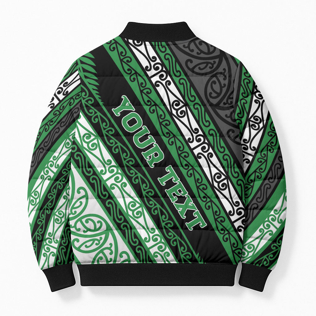 Personalised Aotearoa Ngati Maniapoto Bomber Puffer Jacket New Zealand Maori Tribal Fern Pattern