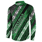 Personalised Aotearoa Ngati Maniapoto Button Sweatshirt New Zealand Maori Tribal Fern Pattern