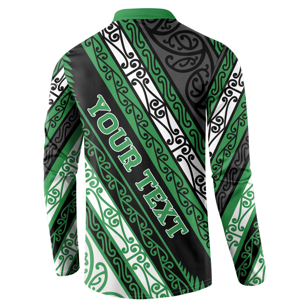Personalised Aotearoa Ngati Maniapoto Button Sweatshirt New Zealand Maori Tribal Fern Pattern