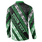 Personalised Aotearoa Ngati Maniapoto Button Sweatshirt New Zealand Maori Tribal Fern Pattern