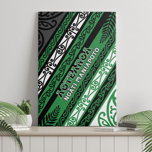 Aotearoa Ngati Maniapoto Canvas Wall Art New Zealand Maori Tribal Fern Pattern