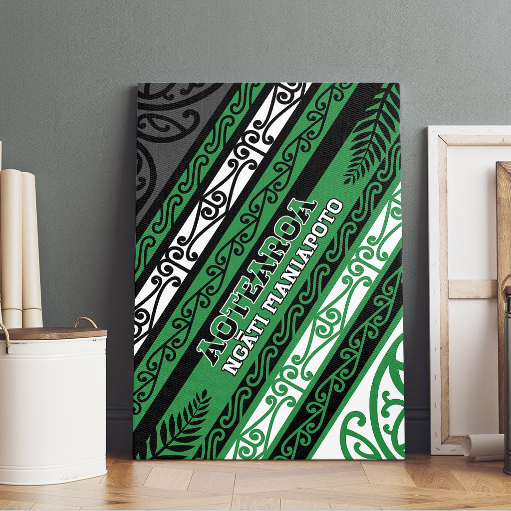Aotearoa Ngati Maniapoto Canvas Wall Art New Zealand Maori Tribal Fern Pattern