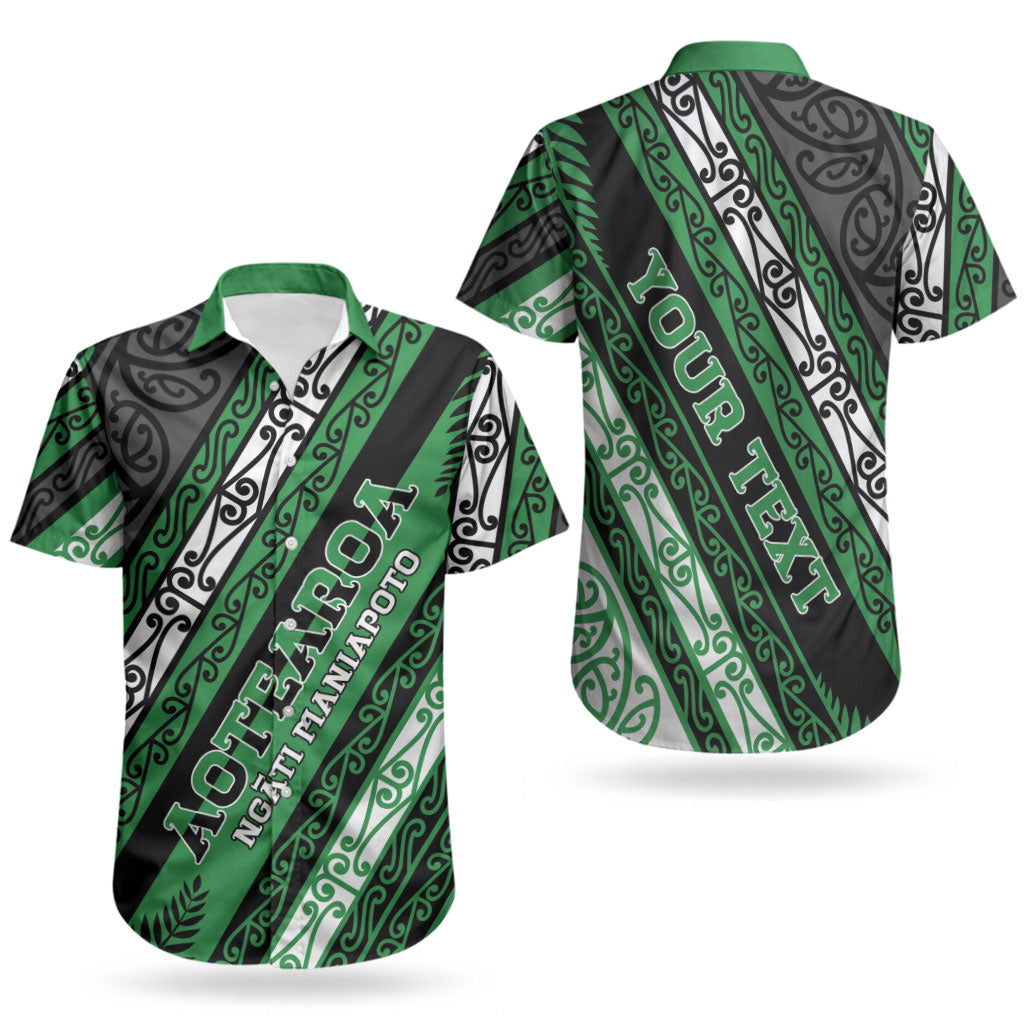 Personalised Aotearoa Ngati Maniapoto Couples Matching Puletasi and Hawaiian Shirt New Zealand Maori Tribal Fern Pattern