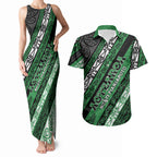 Personalised Aotearoa Ngati Maniapoto Couples Matching Tank Maxi Dress and Hawaiian Shirt New Zealand Maori Tribal Fern Pattern
