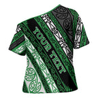 Personalised Aotearoa Ngati Maniapoto Cross Shoulder Shirt New Zealand Maori Tribal Fern Pattern