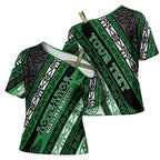 Personalised Aotearoa Ngati Maniapoto Cross Shoulder Shirt New Zealand Maori Tribal Fern Pattern