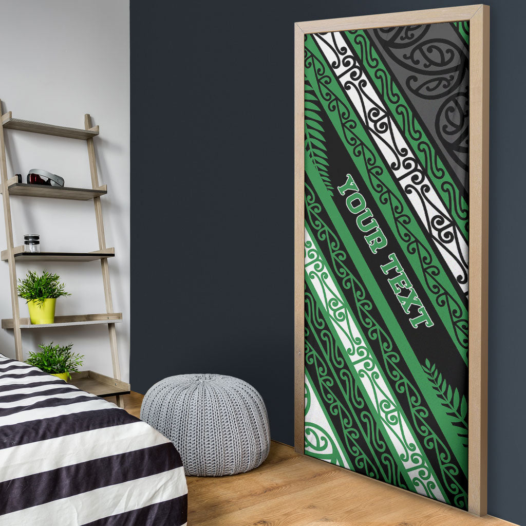 Personalised Aotearoa Ngati Maniapoto Door Cover New Zealand Maori Tribal Fern Pattern