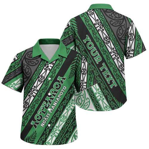 Personalised Aotearoa Ngati Maniapoto Family Matching Off Shoulder Maxi Dress and Hawaiian Shirt New Zealand Maori Tribal Fern Pattern