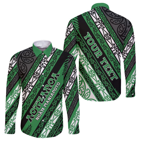 Personalised Aotearoa Ngati Maniapoto Family Matching Off Shoulder Short Dress and Hawaiian Shirt New Zealand Maori Tribal Fern Pattern