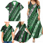 Personalised Aotearoa Ngati Maniapoto Family Matching Summer Maxi Dress and Hawaiian Shirt New Zealand Maori Tribal Fern Pattern
