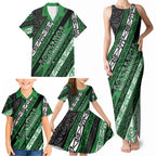 Personalised Aotearoa Ngati Maniapoto Family Matching Tank Maxi Dress and Hawaiian Shirt New Zealand Maori Tribal Fern Pattern