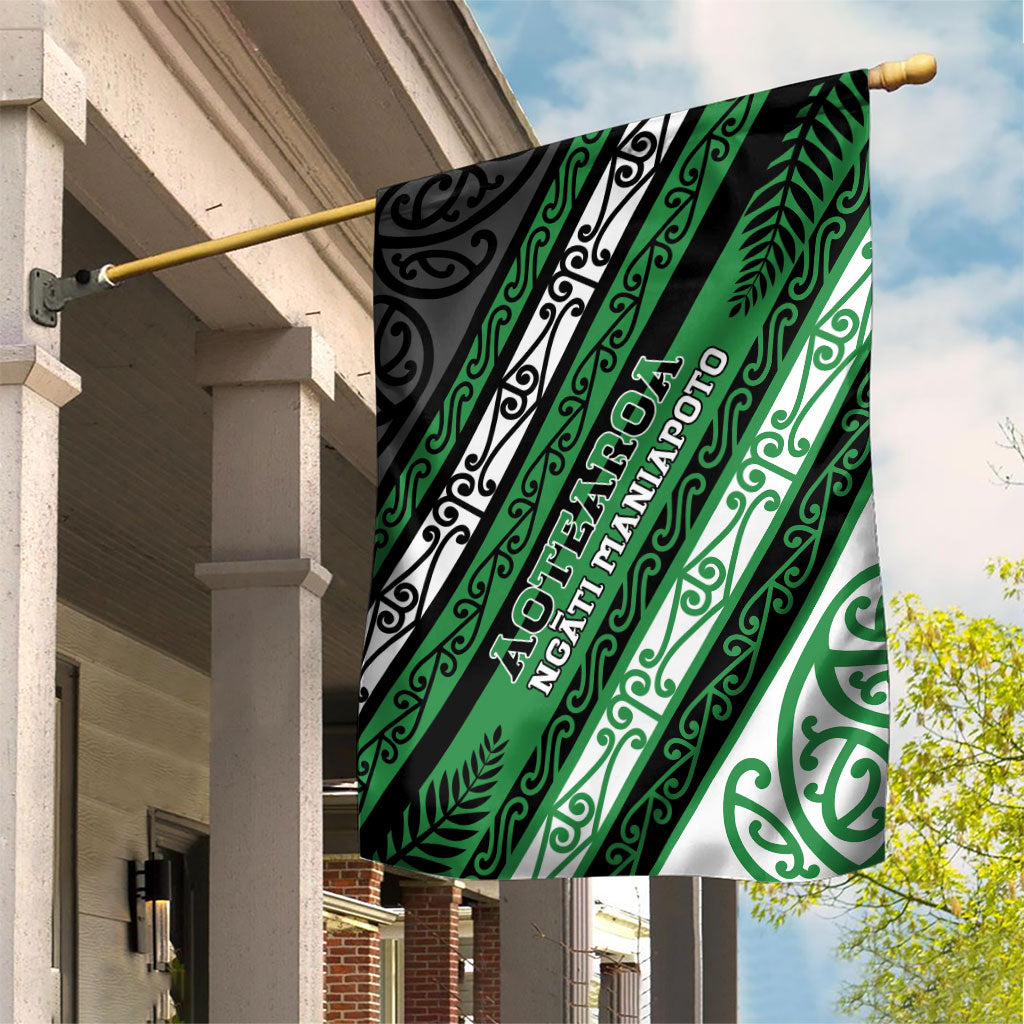 Aotearoa Ngati Maniapoto Garden Flag New Zealand Maori Tribal Fern Pattern