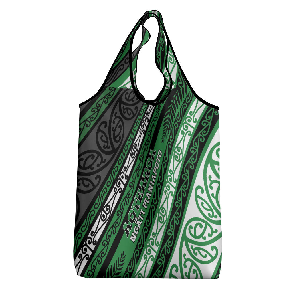 Aotearoa Ngati Maniapoto Grocery Bag New Zealand Maori Tribal Fern Pattern