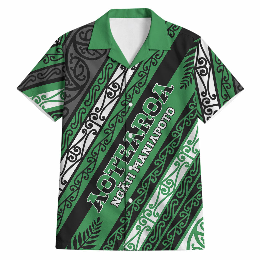 Personalised Aotearoa Ngati Maniapoto Hawaiian Shirt New Zealand Maori Tribal Fern Pattern