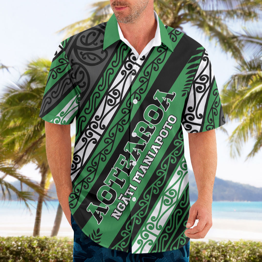 Personalised Aotearoa Ngati Maniapoto Hawaiian Shirt New Zealand Maori Tribal Fern Pattern