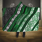 Aotearoa Ngati Maniapoto Hooded Blanket New Zealand Maori Tribal Fern Pattern