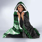 Aotearoa Ngati Maniapoto Hooded Blanket New Zealand Maori Tribal Fern Pattern