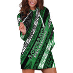 Personalised Aotearoa Ngati Maniapoto Hoodie Dress New Zealand Maori Tribal Fern Pattern