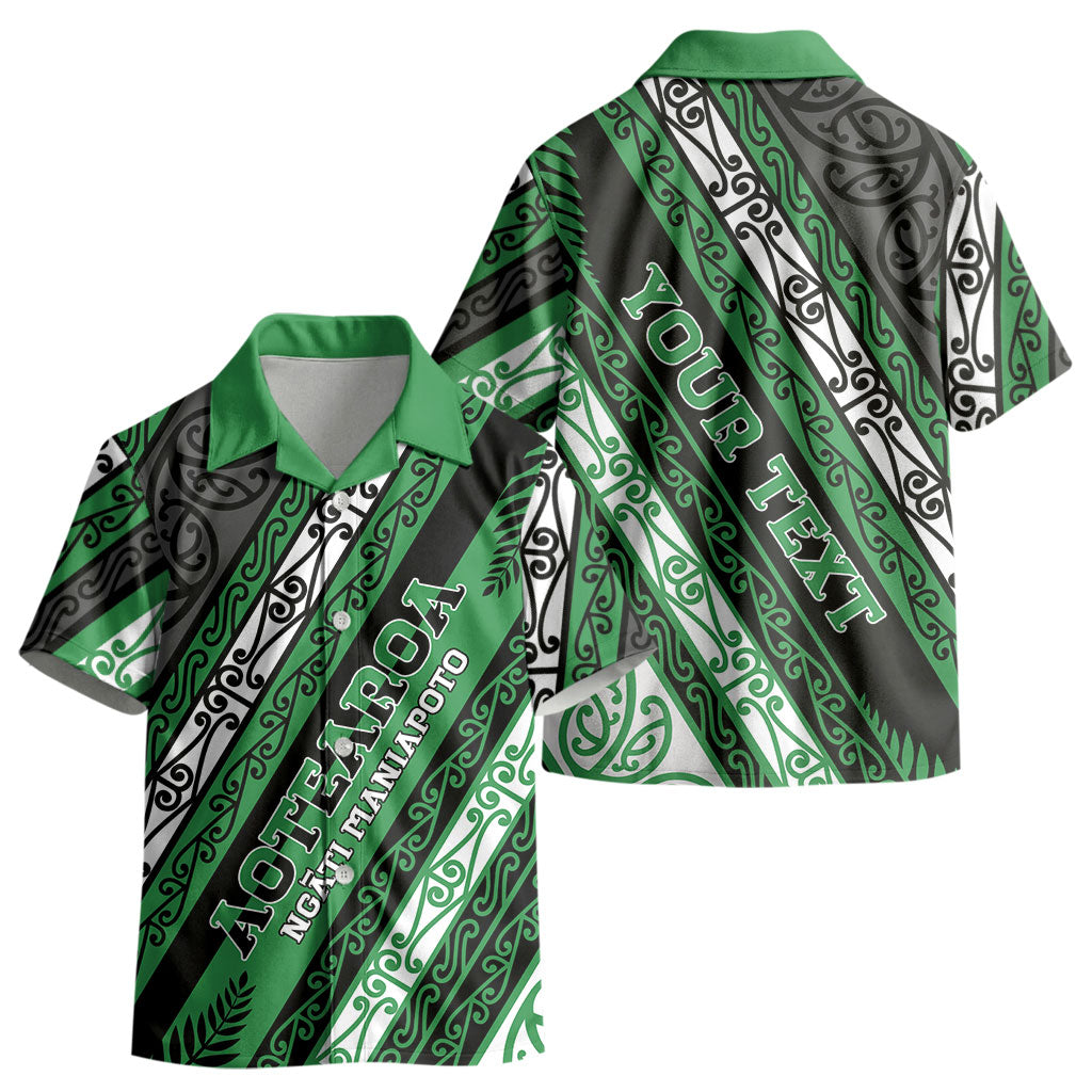 Personalised Aotearoa Ngati Maniapoto Kid Hawaiian Shirt New Zealand Maori Tribal Fern Pattern