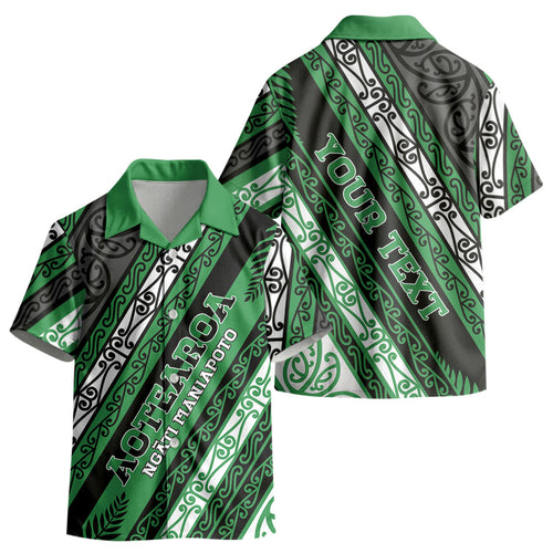 Personalised Aotearoa Ngati Maniapoto Kid Hawaiian Shirt New Zealand Maori Tribal Fern Pattern