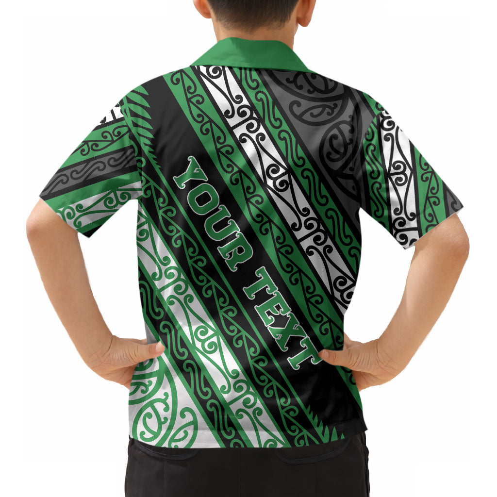 Personalised Aotearoa Ngati Maniapoto Kid Hawaiian Shirt New Zealand Maori Tribal Fern Pattern