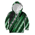 Personalised Aotearoa Ngati Maniapoto Kid Hoodie New Zealand Maori Tribal Fern Pattern