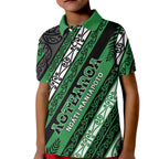 Personalised Aotearoa Ngati Maniapoto Kid Polo Shirt New Zealand Maori Tribal Fern Pattern