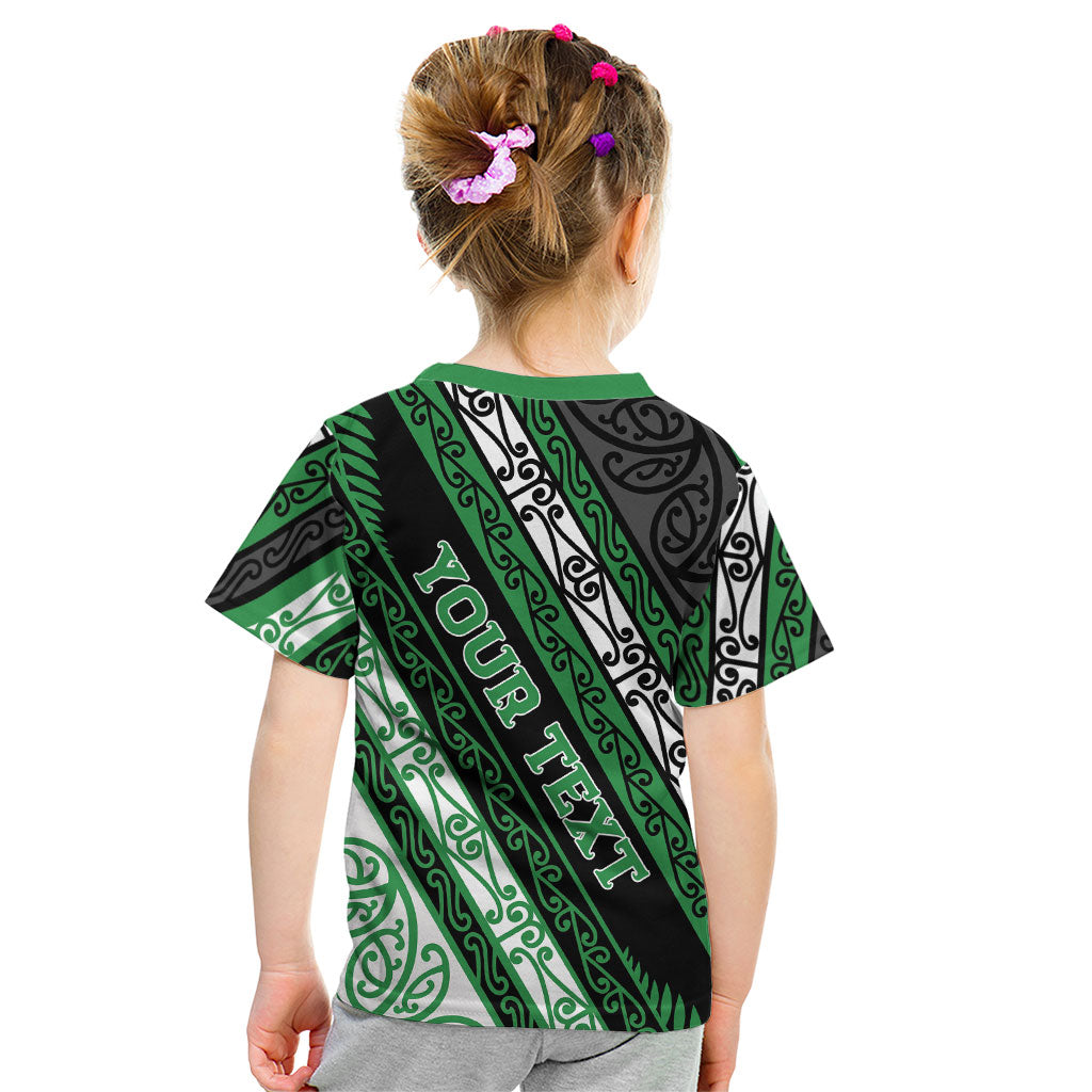 Personalised Aotearoa Ngati Maniapoto Kid T Shirt New Zealand Maori Tribal Fern Pattern