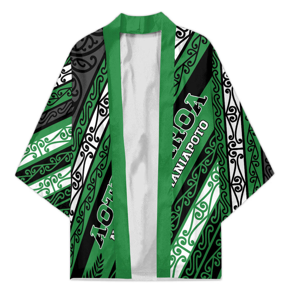 Personalised Aotearoa Ngati Maniapoto Kimono New Zealand Maori Tribal Fern Pattern