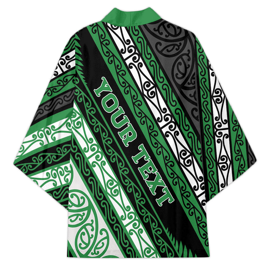Personalised Aotearoa Ngati Maniapoto Kimono New Zealand Maori Tribal Fern Pattern