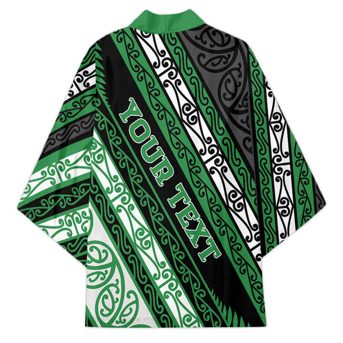 Personalised Aotearoa Ngati Maniapoto Kimono New Zealand Maori Tribal Fern Pattern