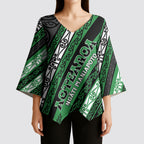 Personalised Aotearoa Ngati Maniapoto Kimono Sleeve Blouse New Zealand Maori Tribal Fern Pattern