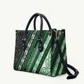 Aotearoa Ngati Maniapoto Leather Bag New Zealand Maori Tribal Fern Pattern