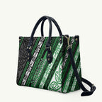 Aotearoa Ngati Maniapoto Leather Bag New Zealand Maori Tribal Fern Pattern