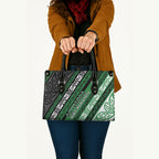 Aotearoa Ngati Maniapoto Leather Bag New Zealand Maori Tribal Fern Pattern